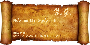 Németh Györk névjegykártya