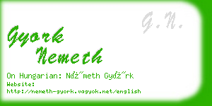 gyork nemeth business card